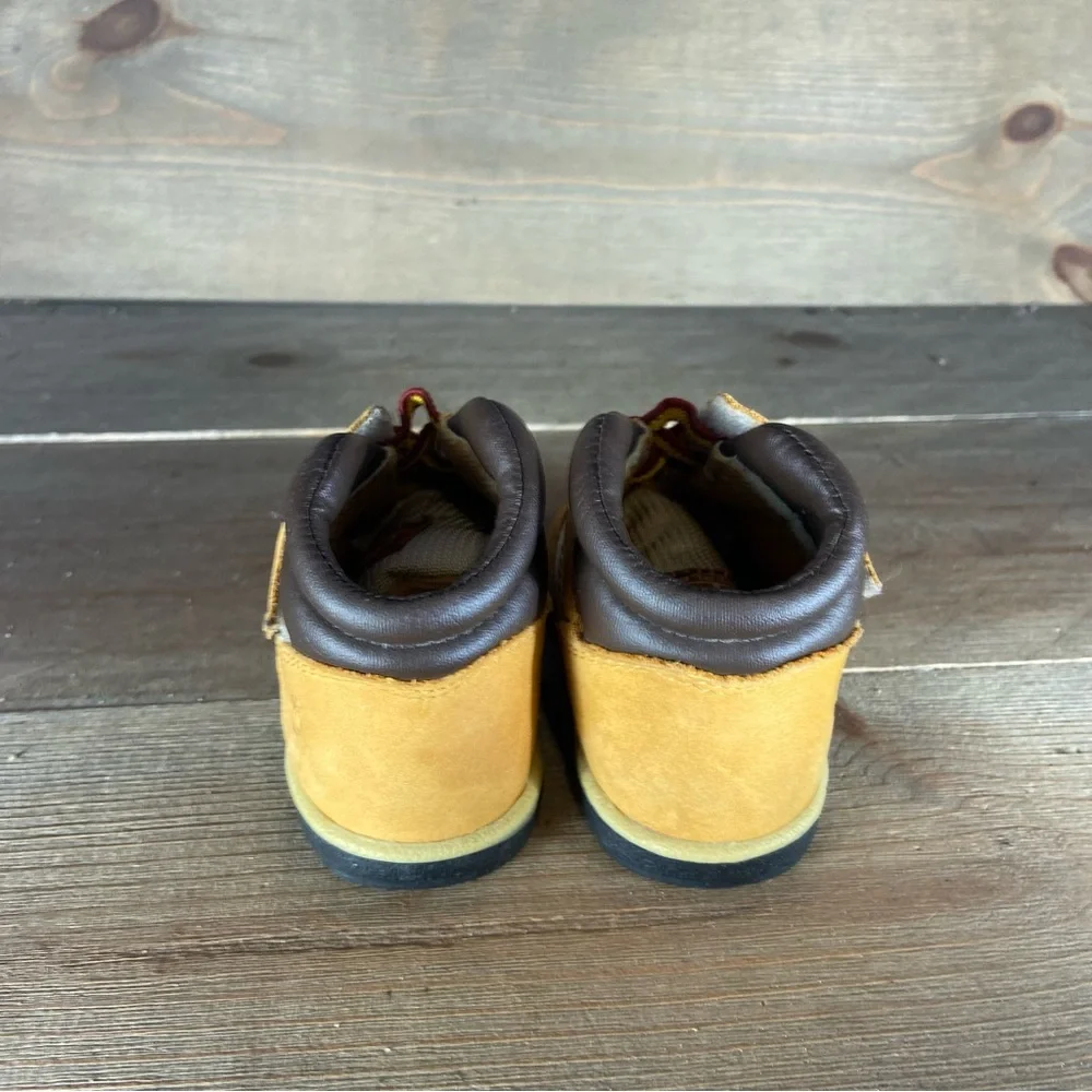 Timberland kids youth size 3 shoes brown suede hook and loop comfort boots